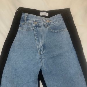 Oak and Fort duo asymmetrical jeans